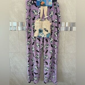 Sesame Street Cookie Monster mummy Halloween fleece pajama pants and bag (XL)